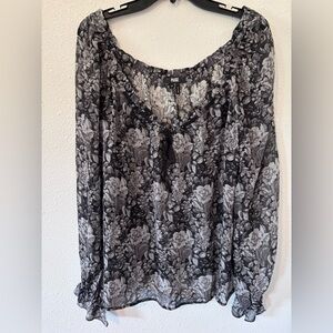 PAIGE Lana Floral Print 100% Silk Blouse